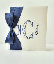 Load image into Gallery viewer, Wedding Memory Book - Ivory Silk (w/ SILK Bow)
