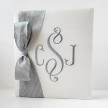 Load image into Gallery viewer, Wedding Memory Book - Ivory Silk (w/ SILK Bow)