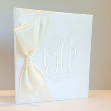Load image into Gallery viewer, Wedding Memory Book - Ivory Silk (w/ SATIN Bow)