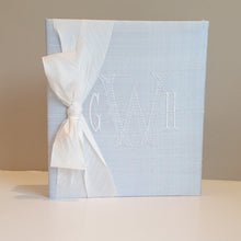 Load image into Gallery viewer, Baby Memory Book - Blue Silk (w/ SILK Bow)