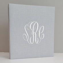 Load image into Gallery viewer, Baby Memory Book - Gray Linen (w/o Bow)
