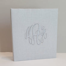 Load image into Gallery viewer, Baby Memory Book - Gray Linen (w/o Bow)