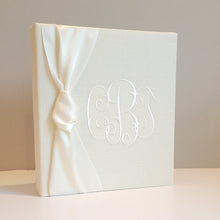 Load image into Gallery viewer, Wedding Memory Book - Ivory Linen (w/ SATIN Bow)