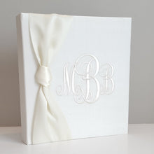 Load image into Gallery viewer, Wedding Memory Book - Ivory Silk (w/ SATIN Bow)