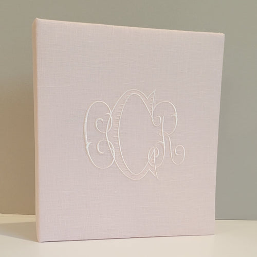 Baby Memory Book - Pink Linen (NO Bow)
