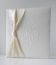 Load image into Gallery viewer, Wedding Memory Book - Ivory Silk (w/ SATIN Bow)
