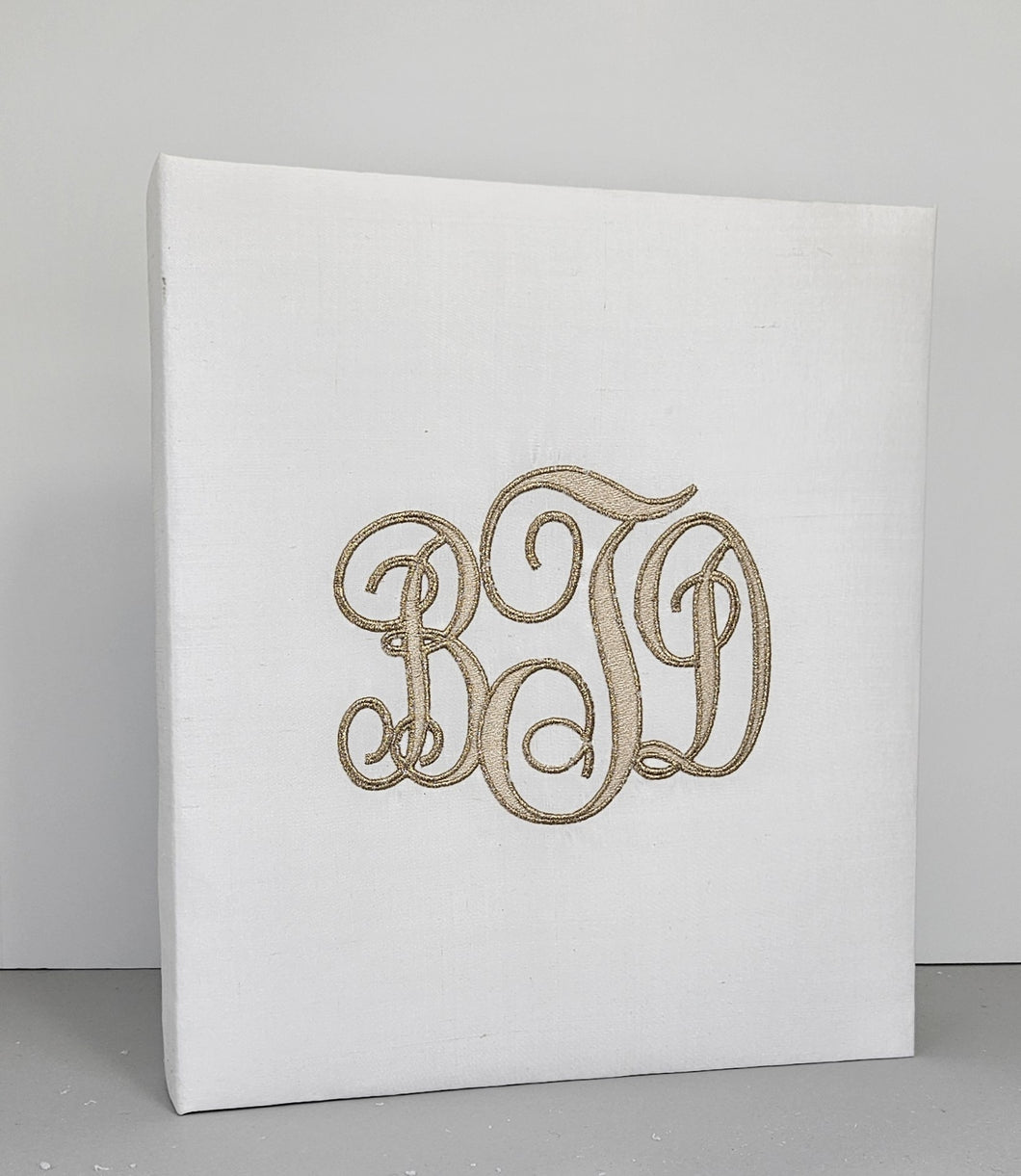 Imperfect Book - Ivory Dupioni with Elegant Outlined