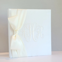 Load image into Gallery viewer, Wedding Memory Book - Ivory Silk (w/ SATIN Bow)