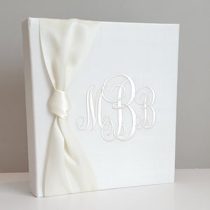 Baby Memory Book - Ivory Silk (w/ SATIN Bow)