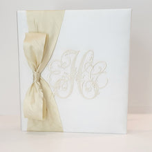 Load image into Gallery viewer, Wedding Memory Book - Ivory Silk (w/ SILK Bow)