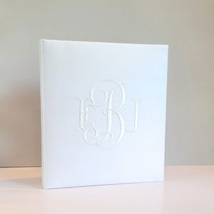 Wedding Memory Book - White Silk (w/o Bow)