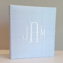Load image into Gallery viewer, Baby Memory Book - Blue Silk (w/o Bow)