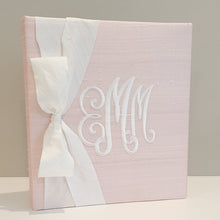 Load image into Gallery viewer, Baby Memory Book - Pink Silk (w/ SILK Bow)