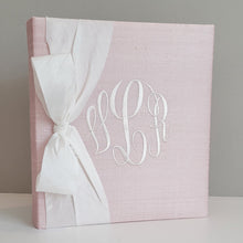 Load image into Gallery viewer, Baby Memory Book - Pink Silk (w/ SILK Bow)