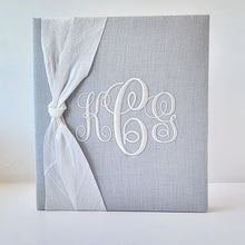 Load image into Gallery viewer, Wedding Memory Book - Grey Linen (w/ SILK Bow)