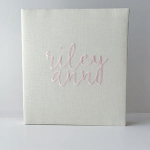 Baby Memory Book - Ivory Linen (w/o Bow)