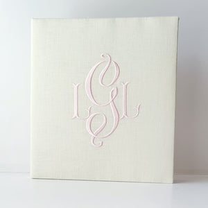 Baby Memory Book - Ivory Linen (w/o Bow)
