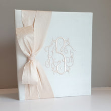 Load image into Gallery viewer, Baby Memory Book - Ivory Silk (w/ SILK Bow)