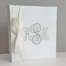 Load image into Gallery viewer, Wedding Memory Book - Ivory Silk (w/ SATIN Bow)