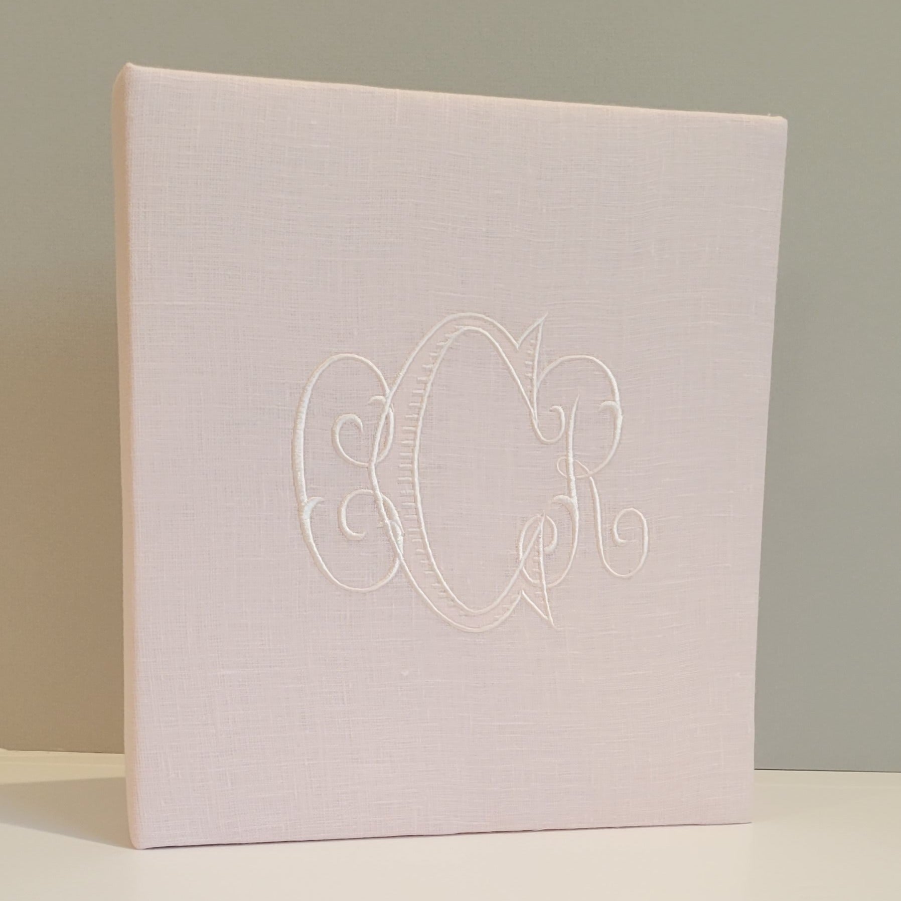 Linen Baby Photo Album With Sticky Pages, First Year Baby Memory