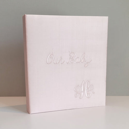 Baby Memory Book - Pink Shantung (NO Bow)