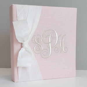 Baby Memory Book - Pink Silk (w/ SILK Bow)