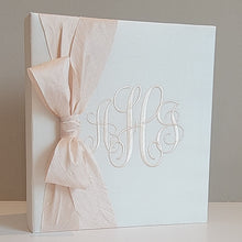 Load image into Gallery viewer, Baby Memory Book - White Silk (w/ SILK Bow)