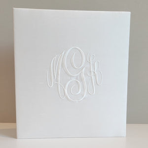 Wedding Memory Book - White Silk (w/o Bow)