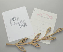 Load image into Gallery viewer, Baby Memory Book - White Linen (w/ SILK Bow)