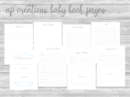 Blue Traditional DIY Printable Pages