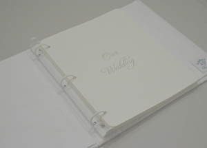 Wedding Memory Book - White Linen (w/ SATIN Bow)
